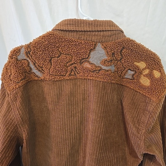 Blue B Women's Shacket Jacket Corduroy W/Sherpa Top Brown Rough Hem Sz L‎ Button - Picture 10 of 16